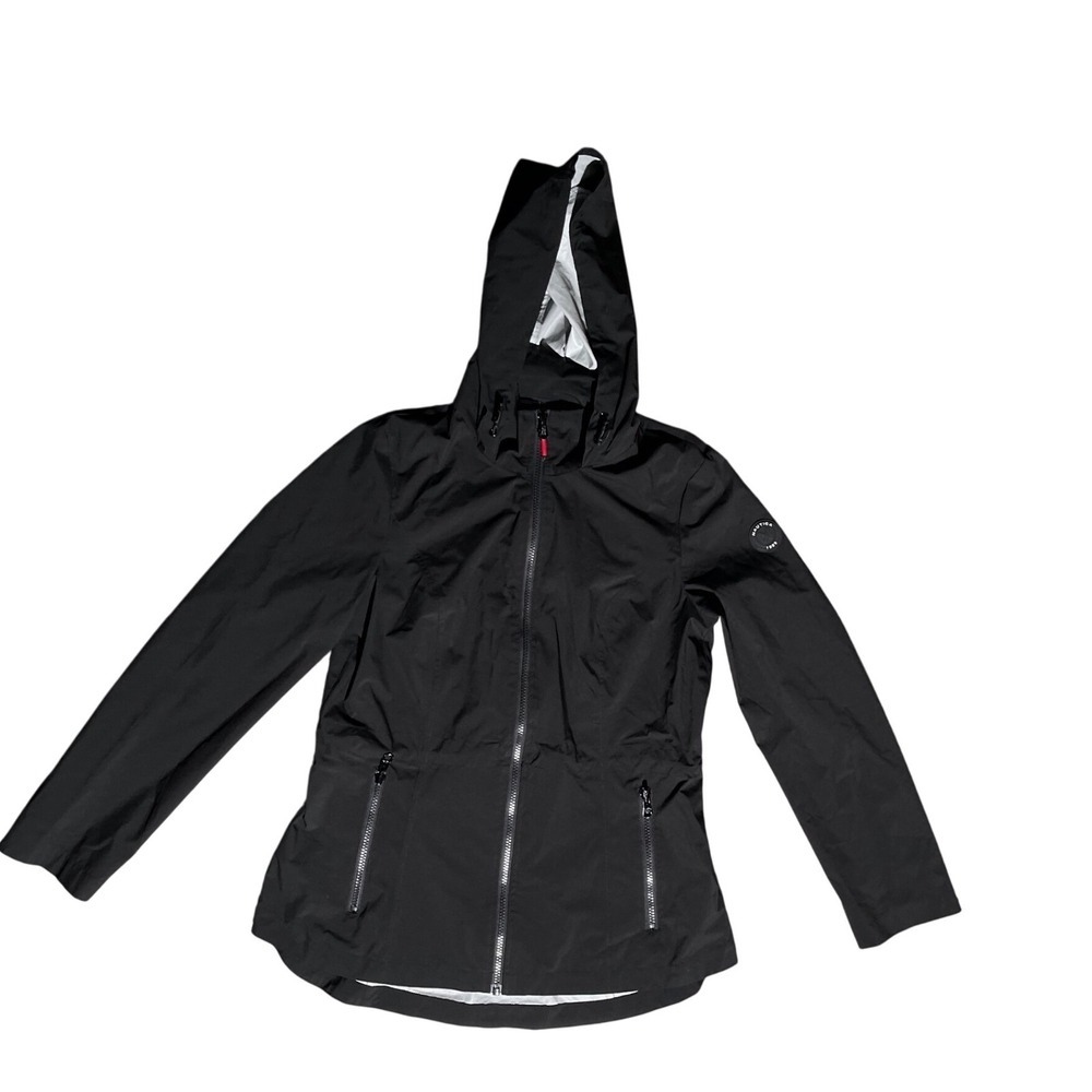 Nautica Men's Black Performance Jacket Size S Hooded Full Zip Windbreaker